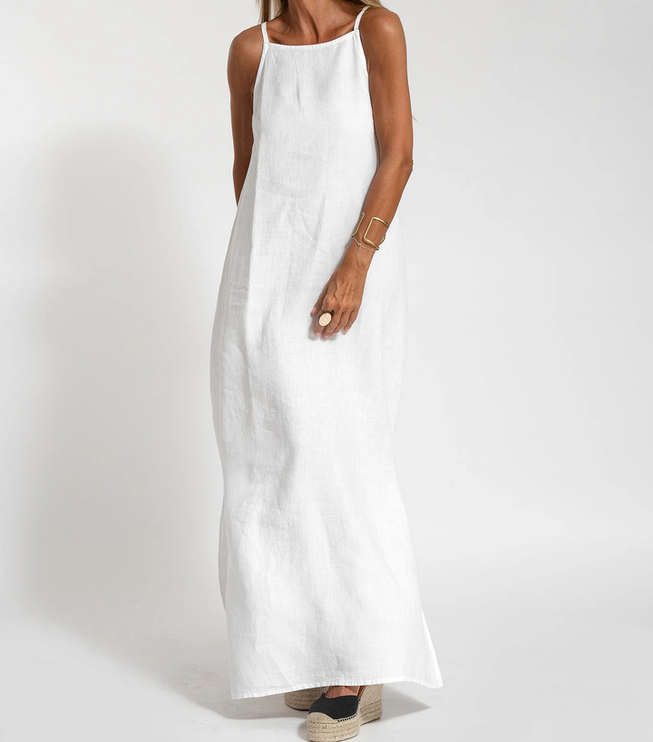 Abito Maxi Donna Scollo All’americana Stile Casual Chic