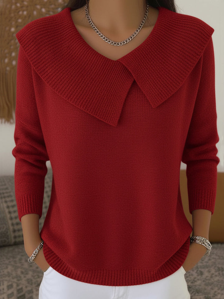 Maglione Donna Collo a Coste Maniche Lunghe Elegante - Vesarelli