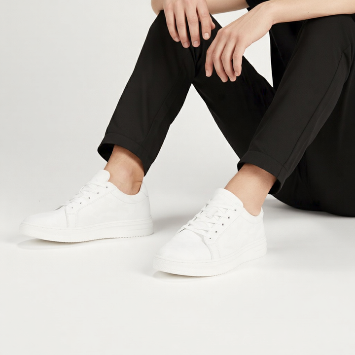 Sneakers Uomo con Rialzo Interno e Texture Morbida Comfort