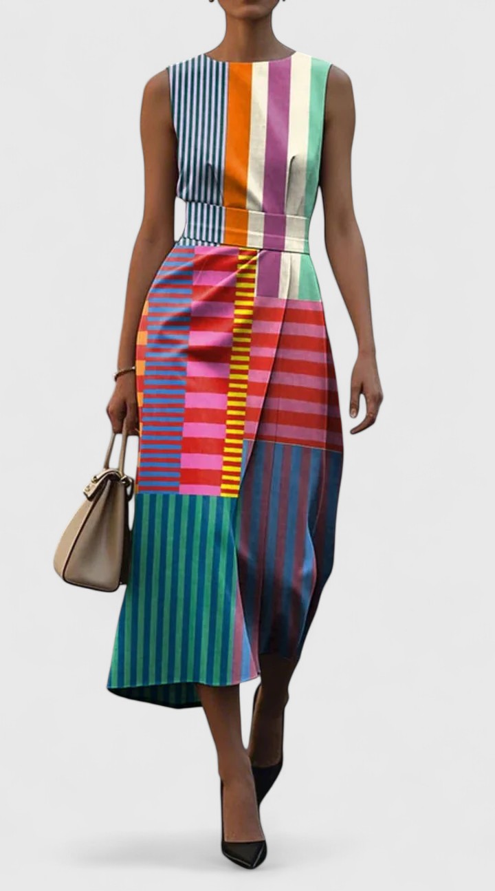 Abito Midi Donna Vestibilità Armoniosa Stile Discreto