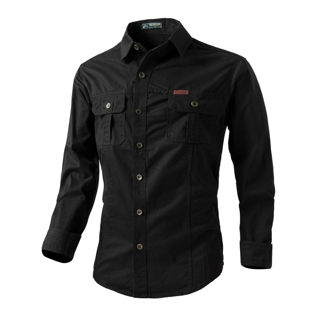 Camicia Cargo Uomo Maniche Lunghe Tessuto Resistente Vestibilità