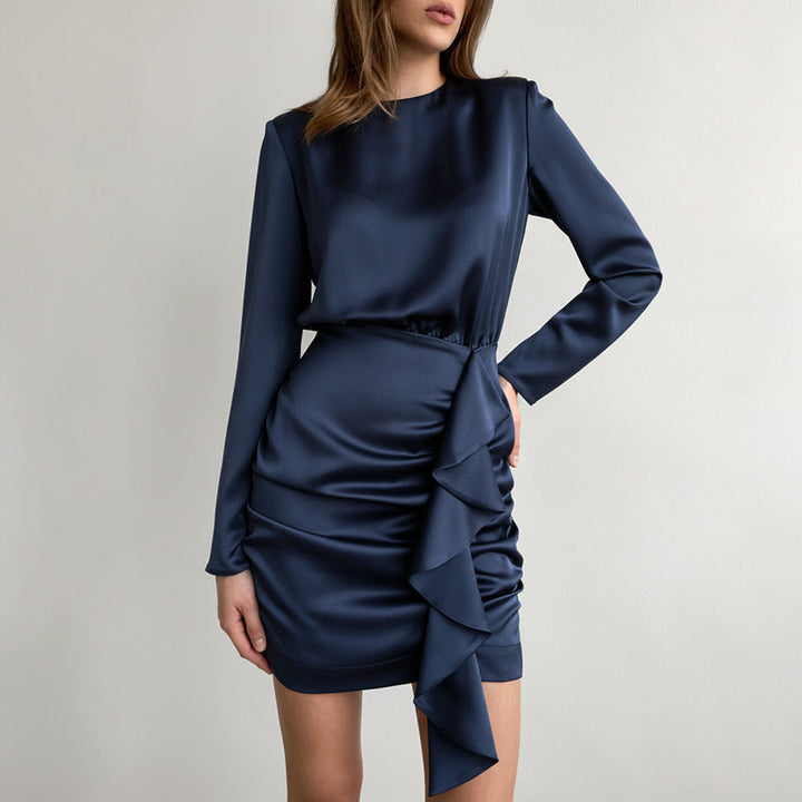 Abito Donna Maniche Lunghe Stile Francese Elegante