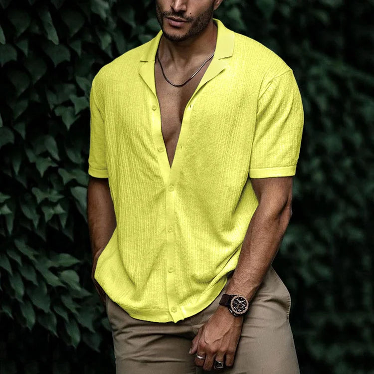 Camicia Uomo in Lino Leggera Vestibilità Regular