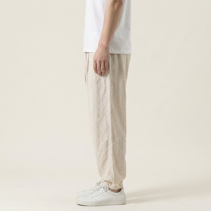 Pantaloni Uomo in Lino Traspirante Slim Fit