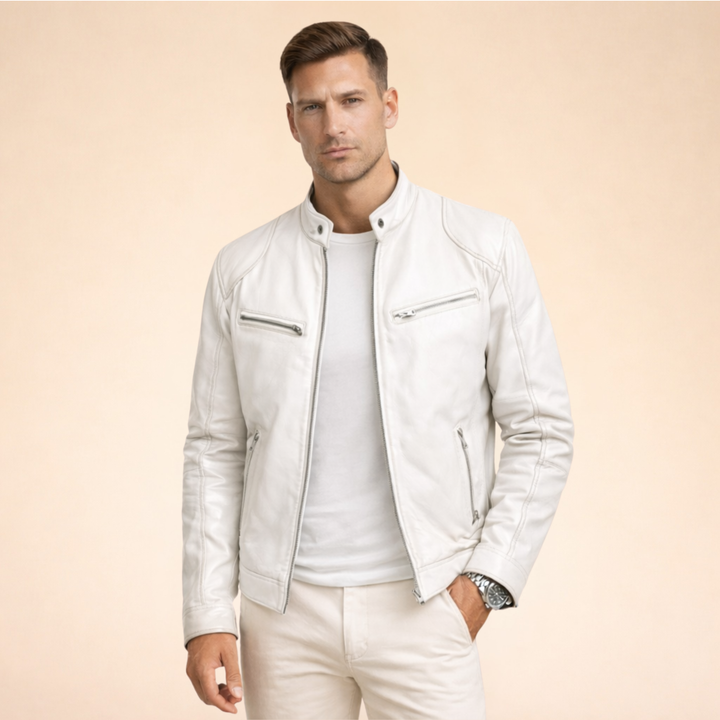 Giacca Uomo in Pelle Stile Elegante Slim Fit