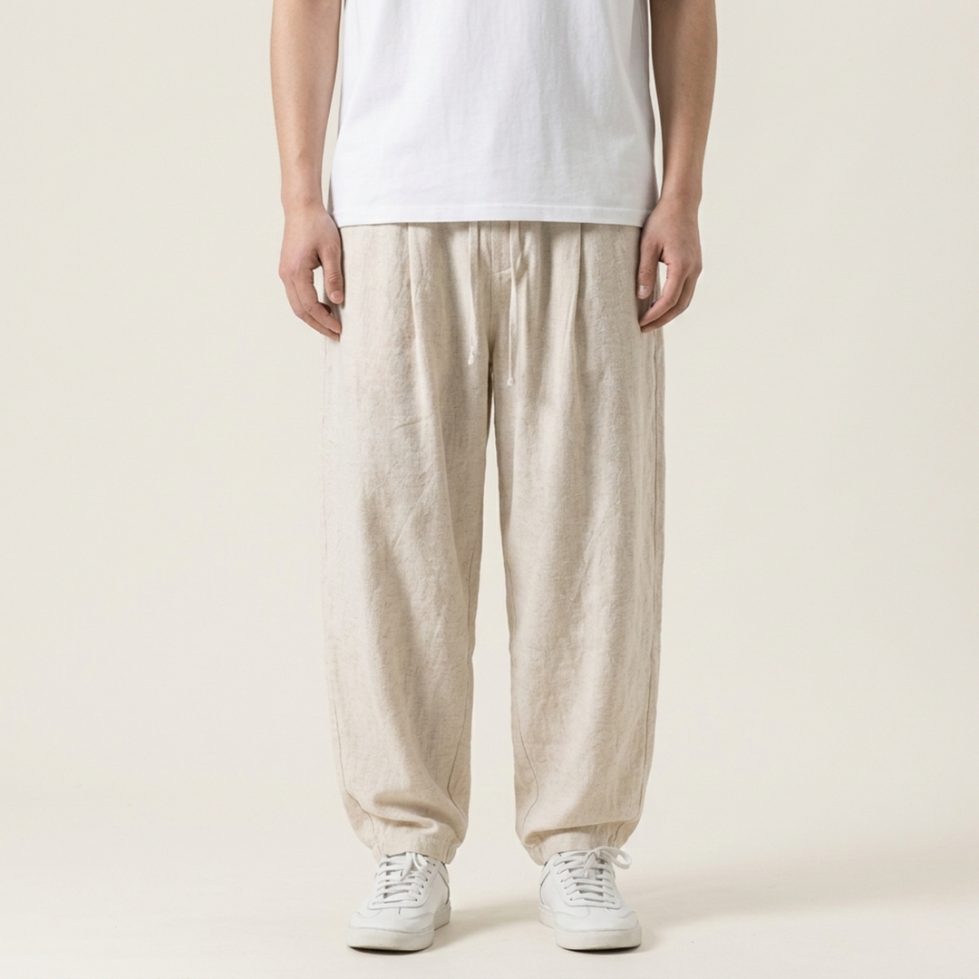 Pantaloni Uomo in Lino Traspirante Slim Fit