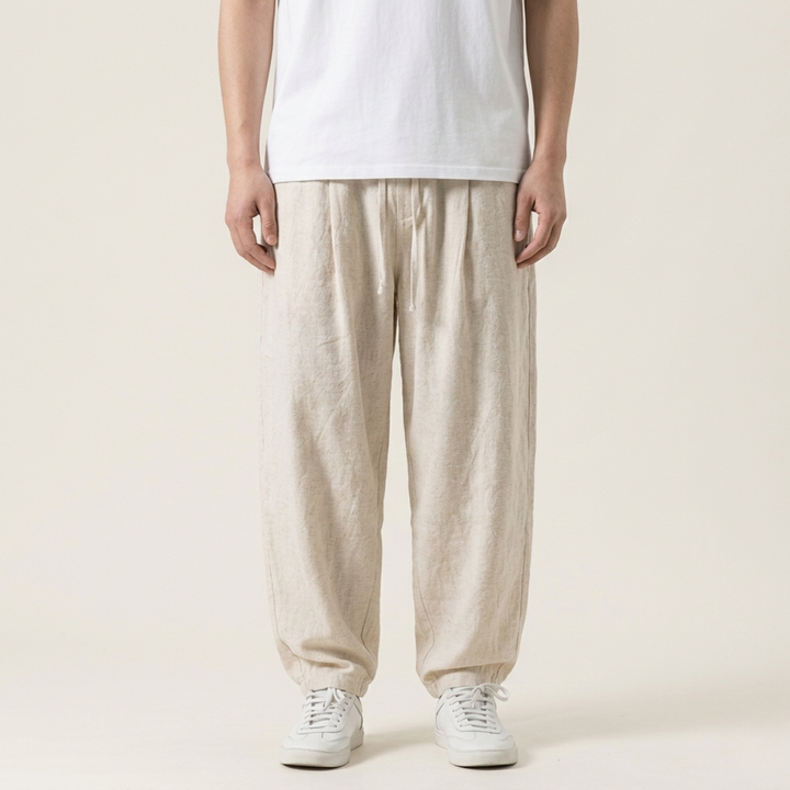 Pantaloni Uomo in Lino Traspirante Slim Fit