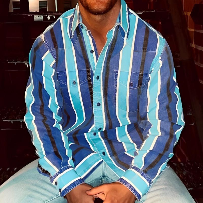 Camicia Uomo Cotone Maniche Lunghe Vestibilità Casual