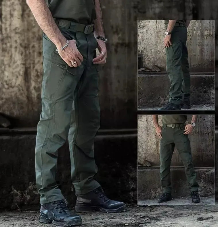 Pantaloni Cargo Uomo Tessuto Resistente Vestibilità Regular