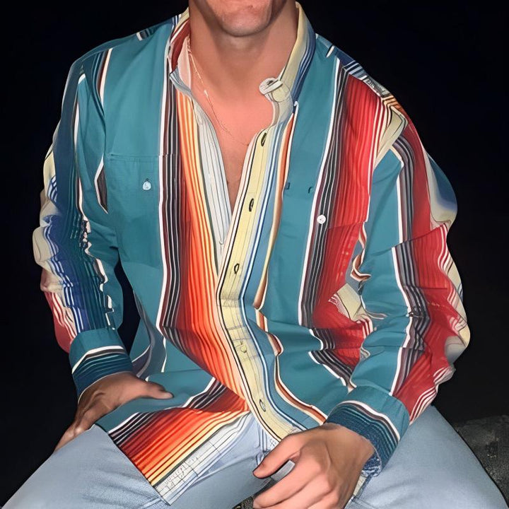 Camicia Uomo Cotone Maniche Lunghe Vestibilità Casual - Vesarelli
