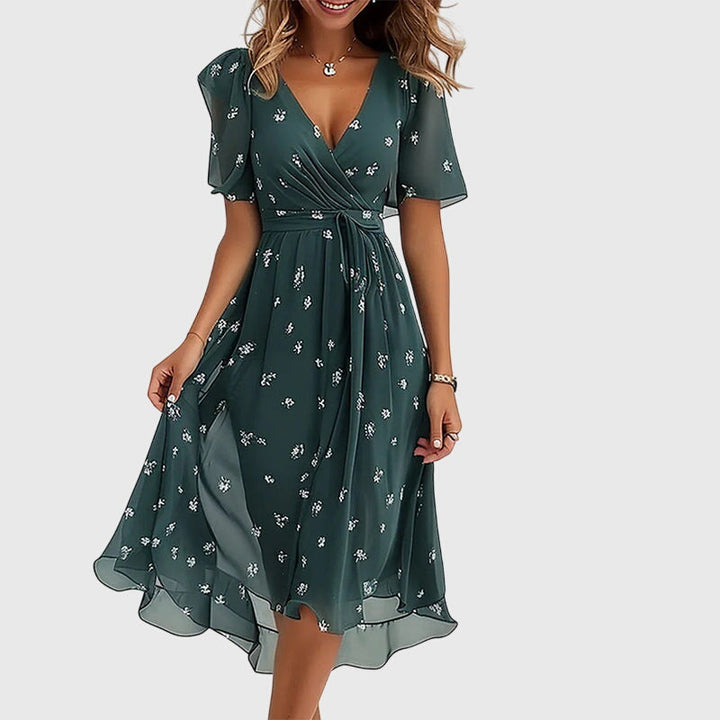 Abito Midi Donna Stile Sofisticato Vestibilità Curata