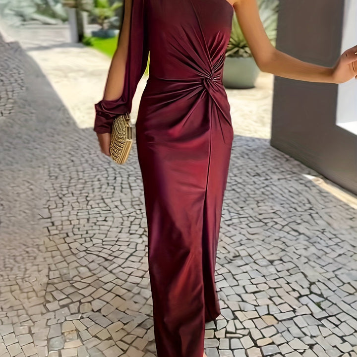 Abito Lungo Donna Elegante Svasato Sera
