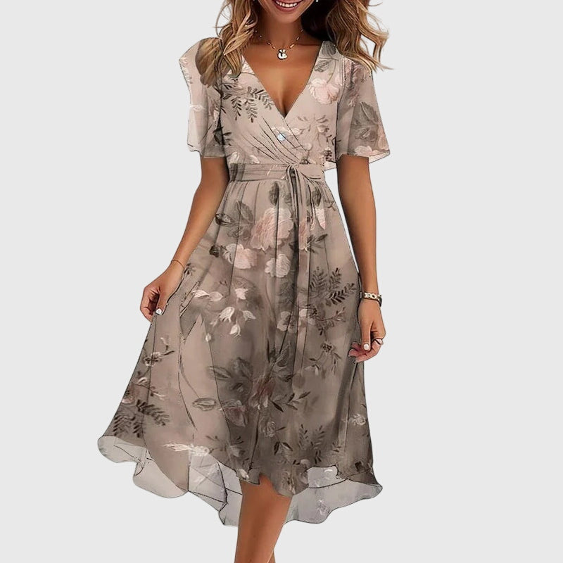 Abito Midi Donna Stile Sofisticato Vestibilità Curata