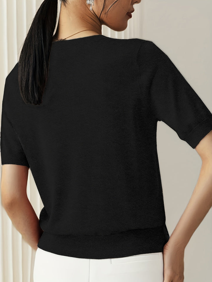 Maglione Donna Leggero Manica Corta Casual Confortevole