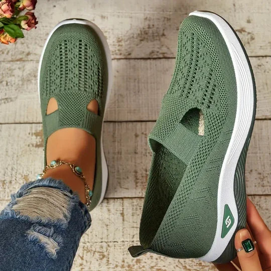 Scarpe Slip On Donna in Maglia Traspirante Leggere Quotidiane
