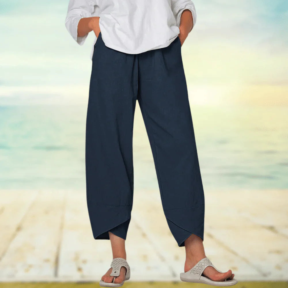 Pantaloni Donna Casual Leggeri Tessuto Traspirante