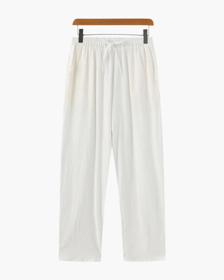 Pantaloni Uomo in Lino Vestibilità Rilassata Comfort Estivo