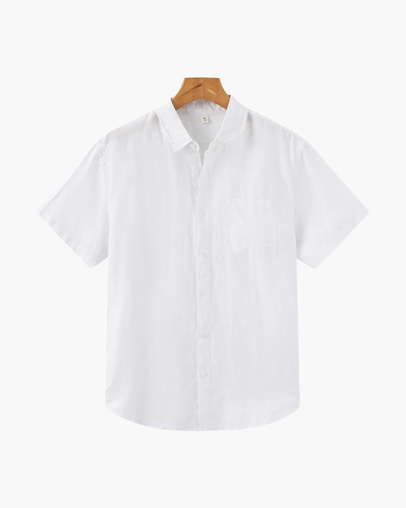 Camicia Uomo in Lino Manica Corta Traspirante