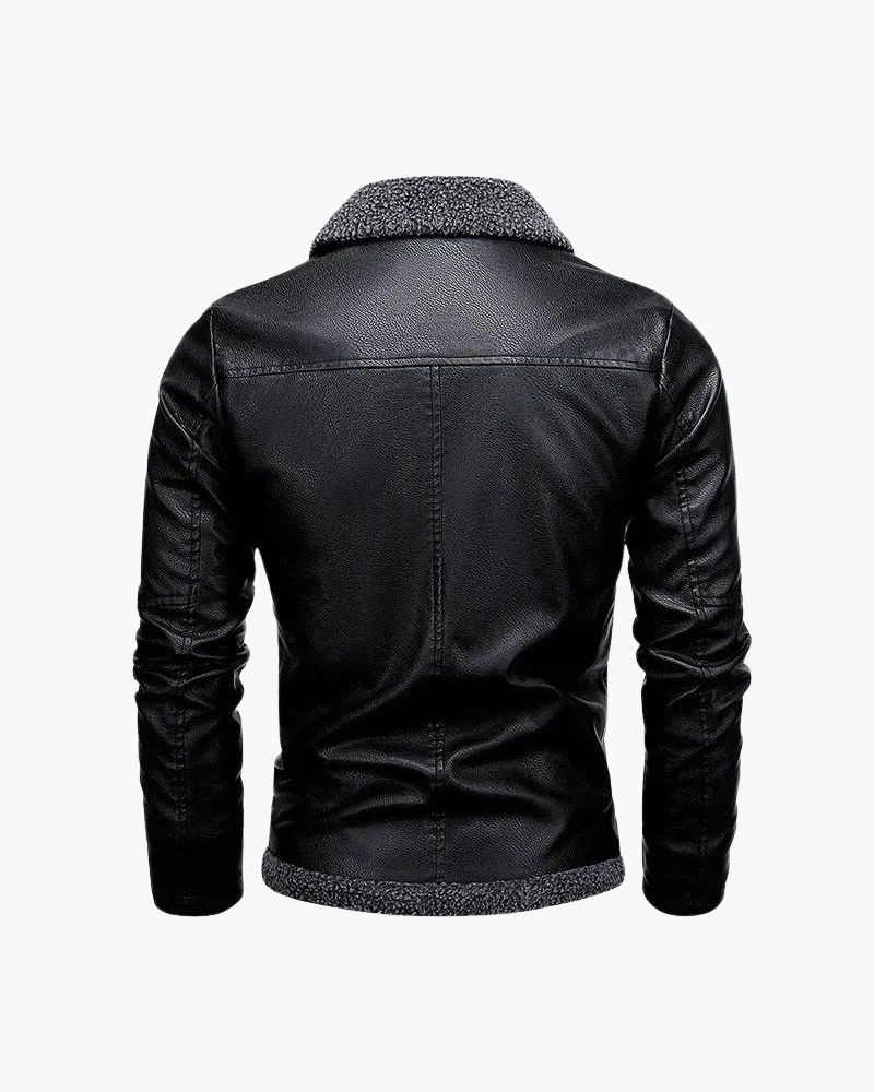 Giacca Uomo in Pelle con Interno in Fleece Morbido