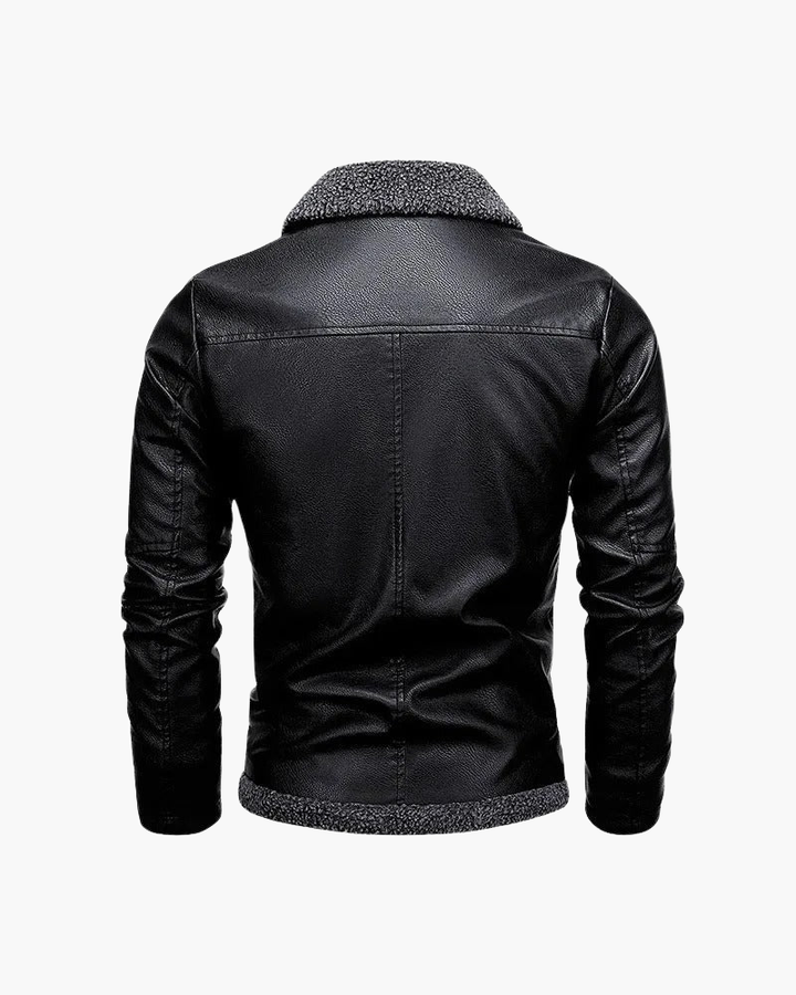 Giacca Uomo in Pelle con Interno in Fleece Morbido