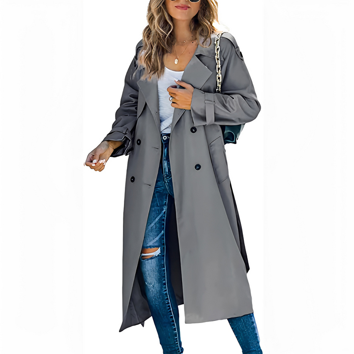 Cappotto Lungo Donna Doppiopetto Antivento Classico