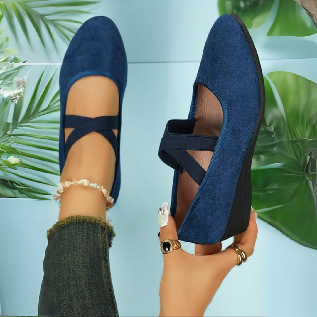 Scarpe Ballerine Donna Zeppa Chiusa Eleganti Comode Quotidiane