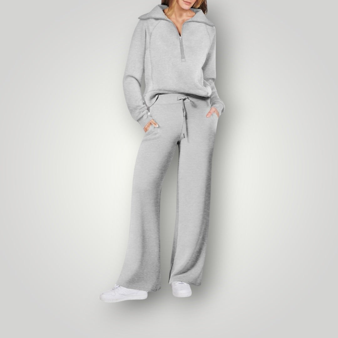 Completo Loungewear Donna Due Pezzi Tessuto Morbido Vestibilità Comoda