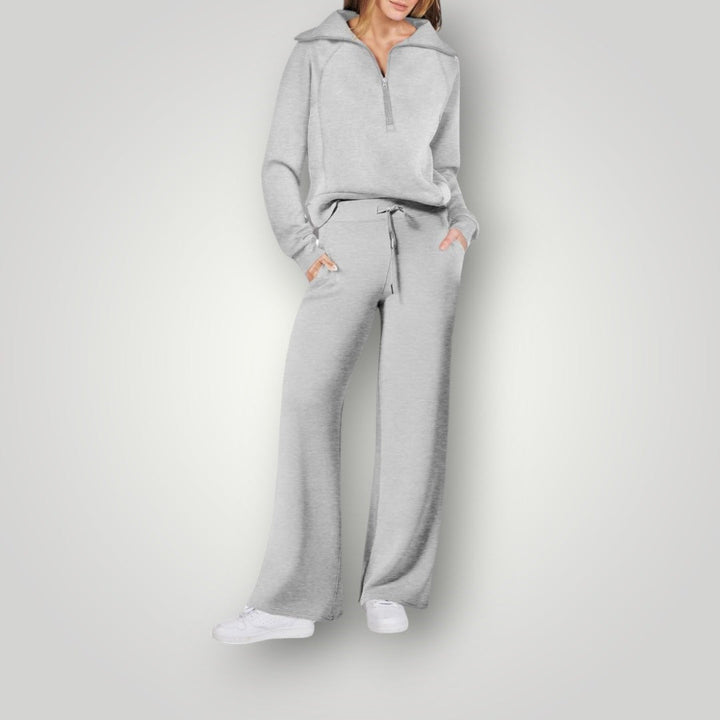 Completo Loungewear Donna Due Pezzi Tessuto Morbido Vestibilità Comoda