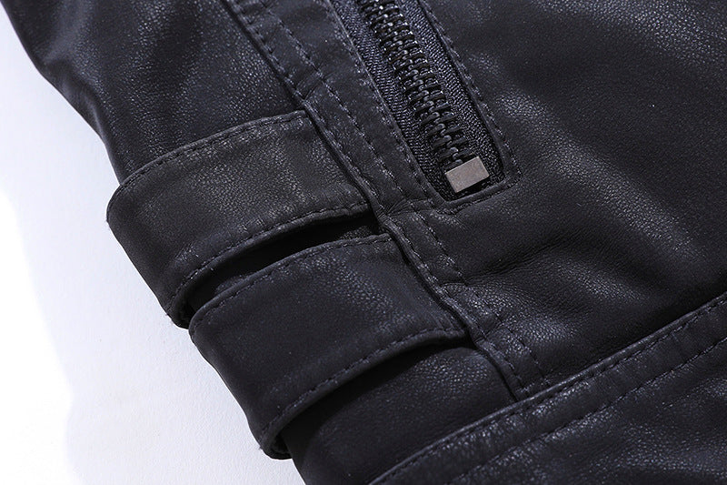 Giacca Moto Uomo Cargo con Zip e Stile Funzionale