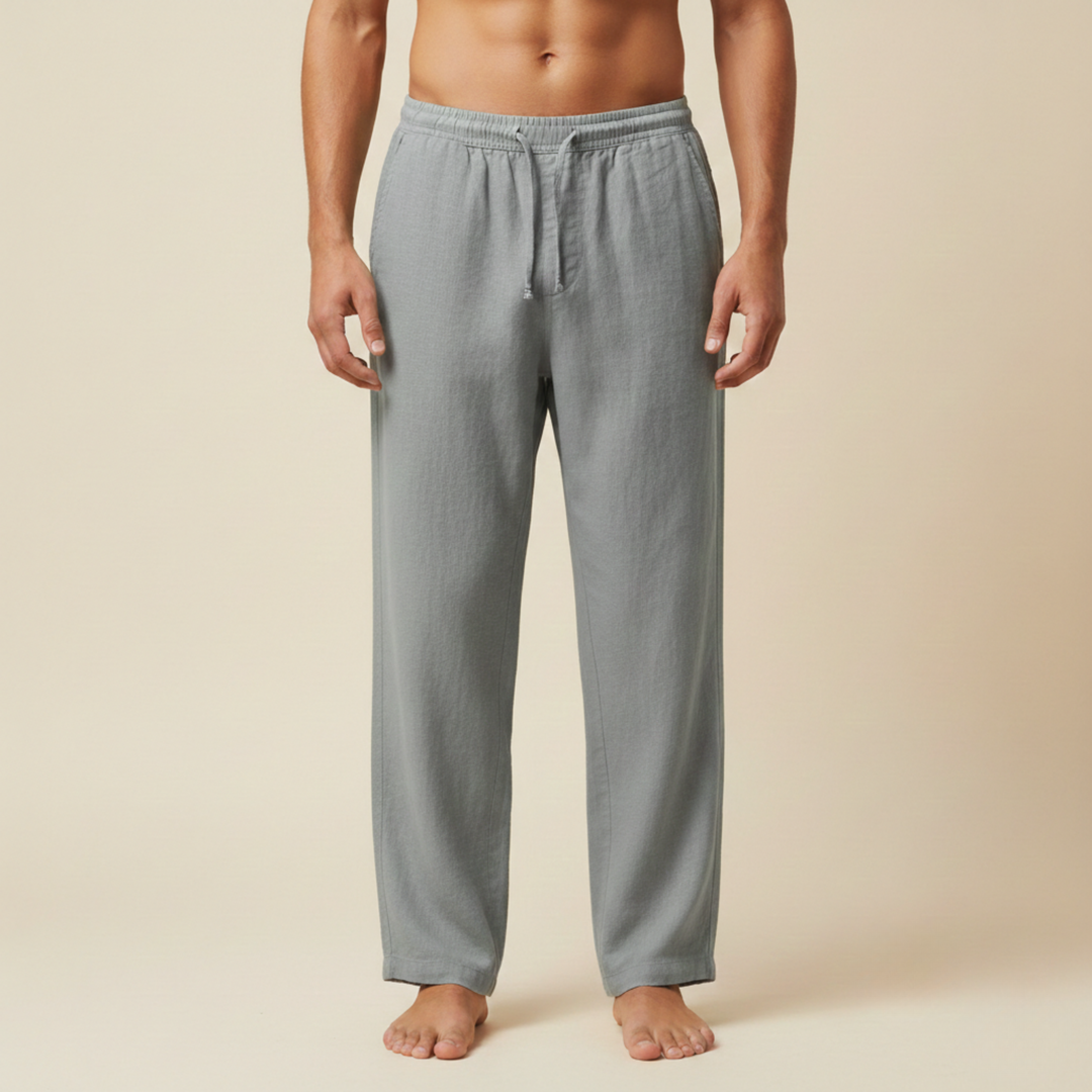 Pantaloni Uomo in Lino Leggeri e Traspiranti Slim Fit