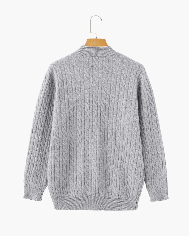 Maglione Uomo in Cashmere Mezza Zip Vestibilità Comfort
