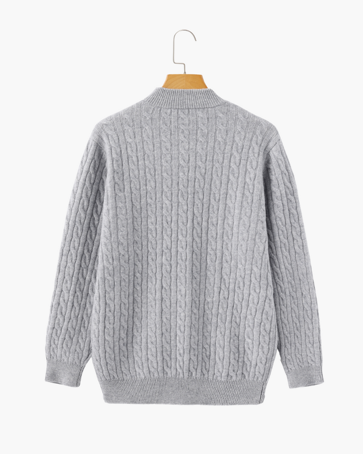 Maglione Uomo in Cashmere Mezza Zip Vestibilità Comfort