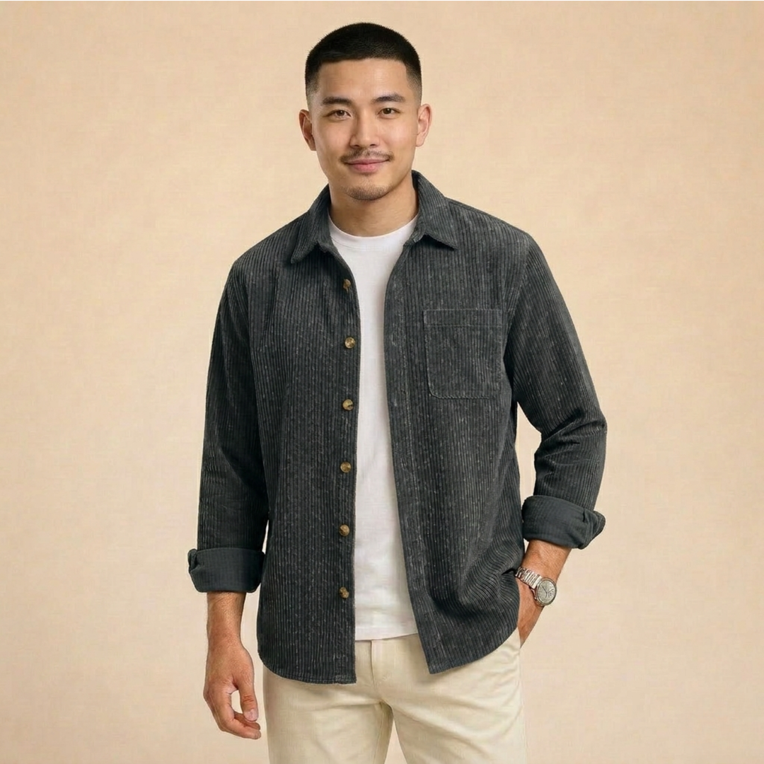 Camicia Uomo in Velluto Comoda Stile Casual