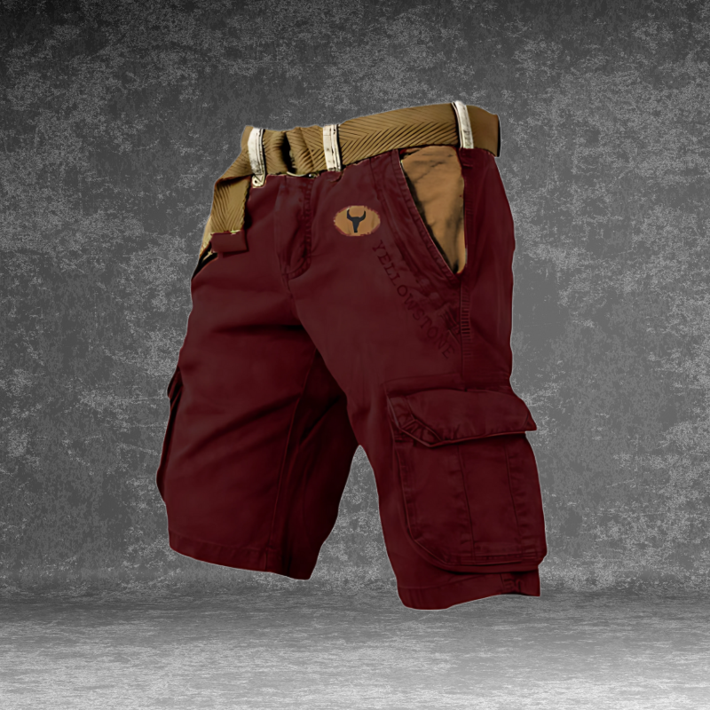Pantaloncini Cargo Uomo Tessuto Resistente Taglio Classico