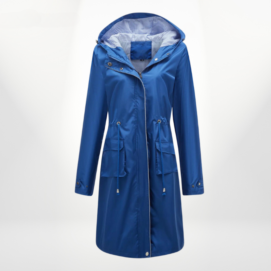 Trench Donna Impermeabile con Cappuccio Slim Fit