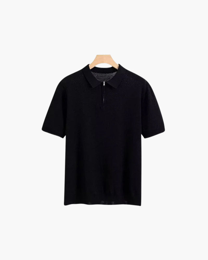 Polo Uomo Traspirante con Zip Vestibilità Comfort Stile Moderno