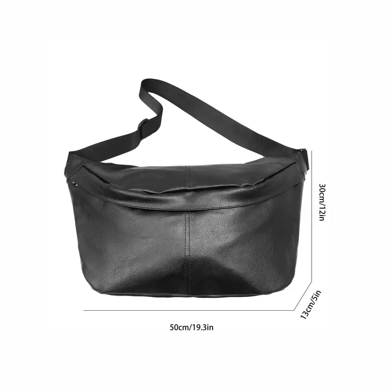 Borsa a tracolla in pelle nera, dimensioni 50x30x13 cm, design elegante e spazioso, ideale per uomo e donna, perfetta per uso quotidiano.