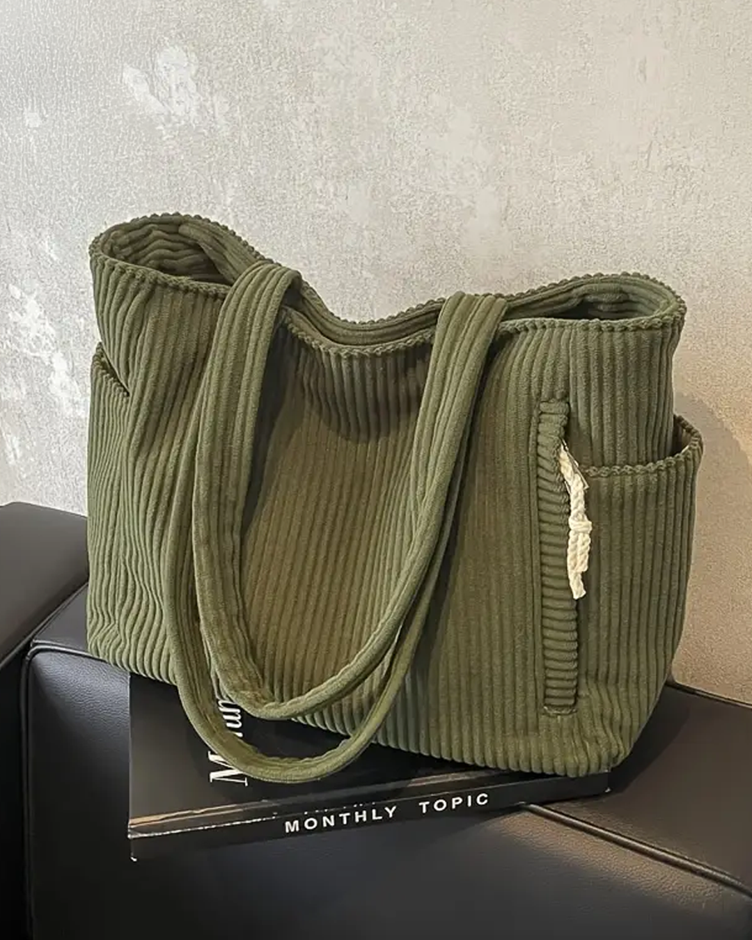 Borsa a Spalla Donna a Coste Capiente Elegante