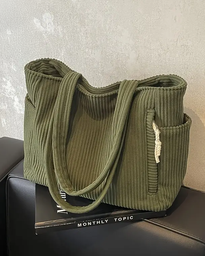 Borsa a Spalla Donna a Coste Capiente Elegante