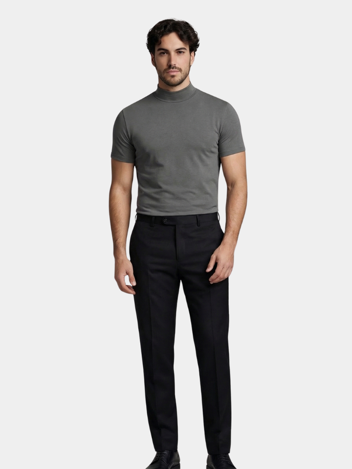 Maglietta Uomo Casual Collo Alto Slim Fit