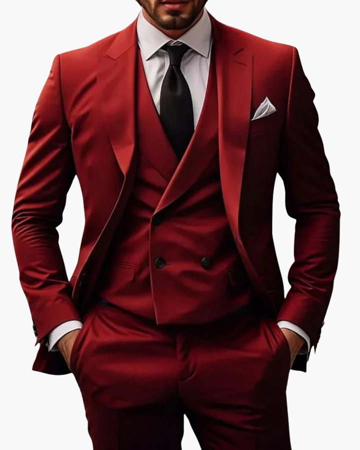 Completo Uomo Tre Pezzi Abito Slim Fit Elegante