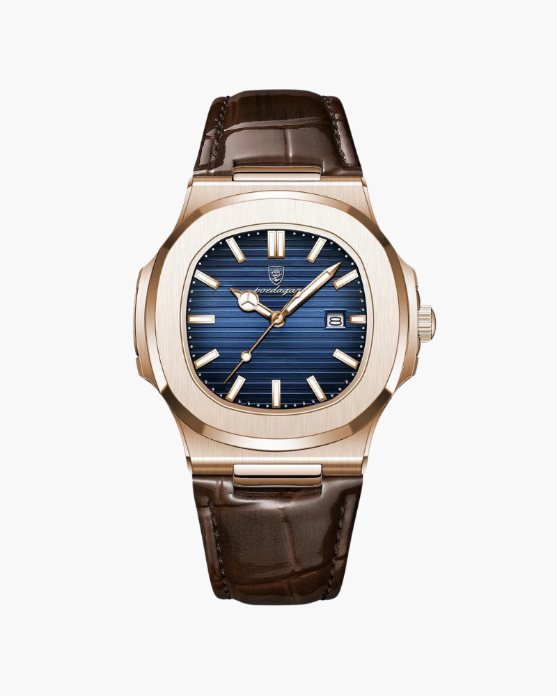 Orologio Uomo Acciaio Cinturino Pelle Stile Quotidiano - Vesarelli