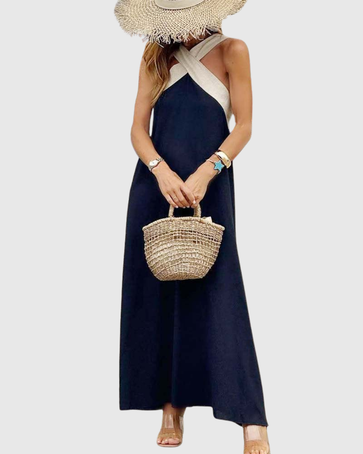 Abito Donna con Collo Incrociato Linea Valorizzante