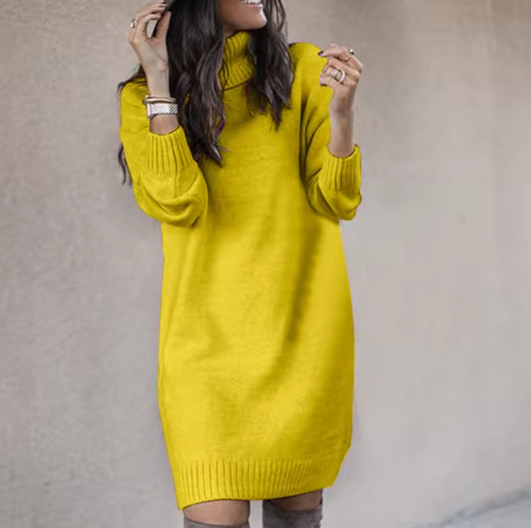 Abito Maglione Donna Dolcevita Maniche Lunghe