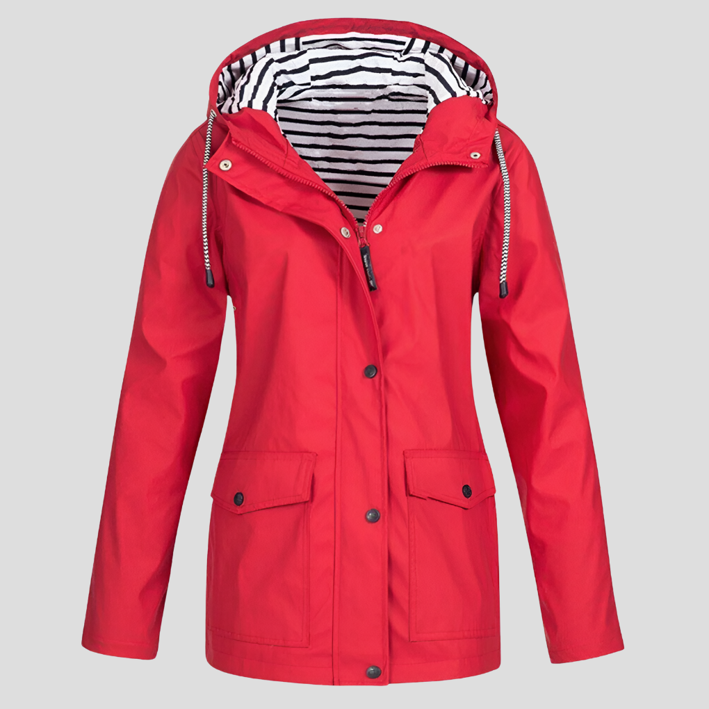 Giacca Donna Impermeabile Antivento con Cappuccio Regolare