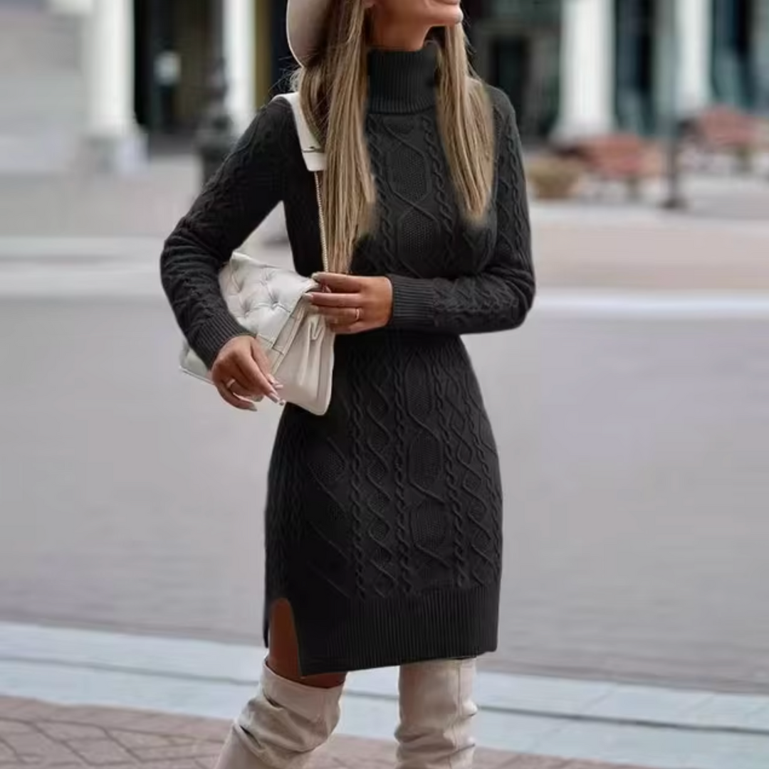 Abito Midi Donna in Maglia Maniche Lunghe