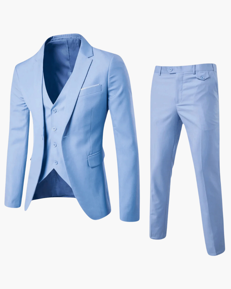 Completo Uomo Due Pezzi Tessuto Elegante Vestibilità Classica