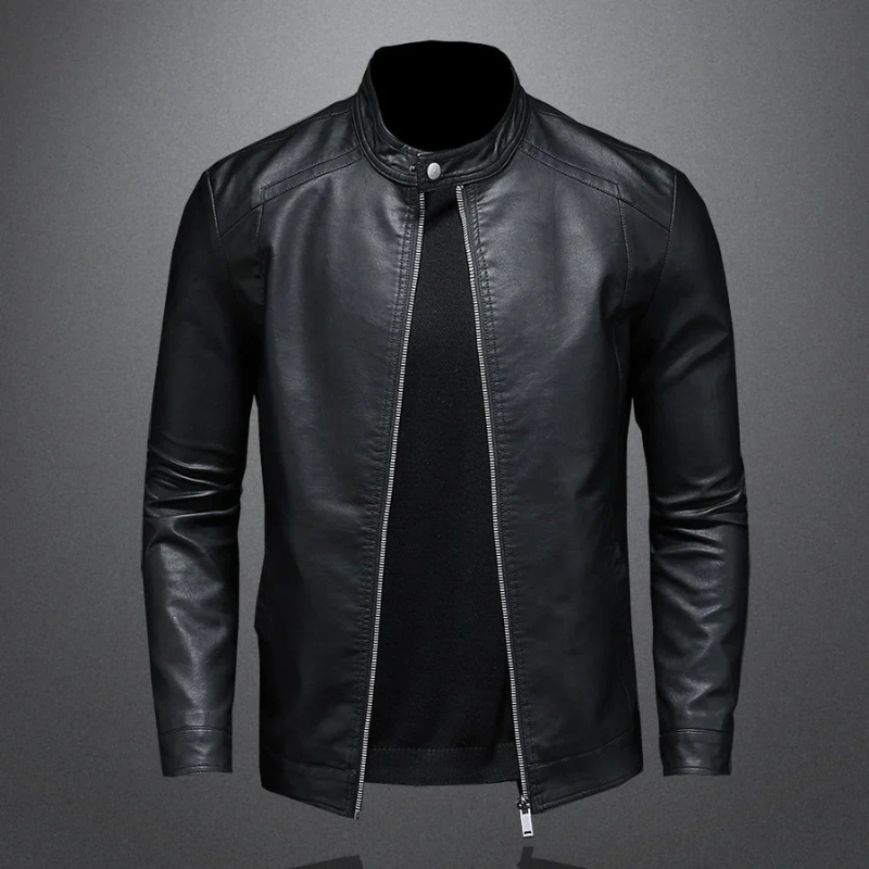 Giacca Biker Uomo con Zip Vestibilità Slim Casual - Vesarelli