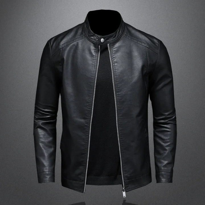 Giacca Biker Uomo con Zip Vestibilità Slim Casual - Vesarelli