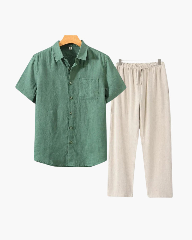Set Estivo Uomo in Lino Vestibilità Classica